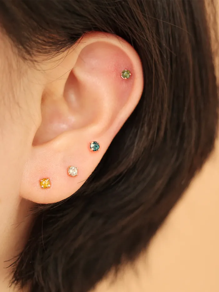 Earrings MinimalBijoux 14K Gold Rough Diamond Cartilage Earring 3mm 20g18g16g Earrings MinimalBijoux 14K Gold Rough Diamond Cartilage Earring 3mm 20g18g16g