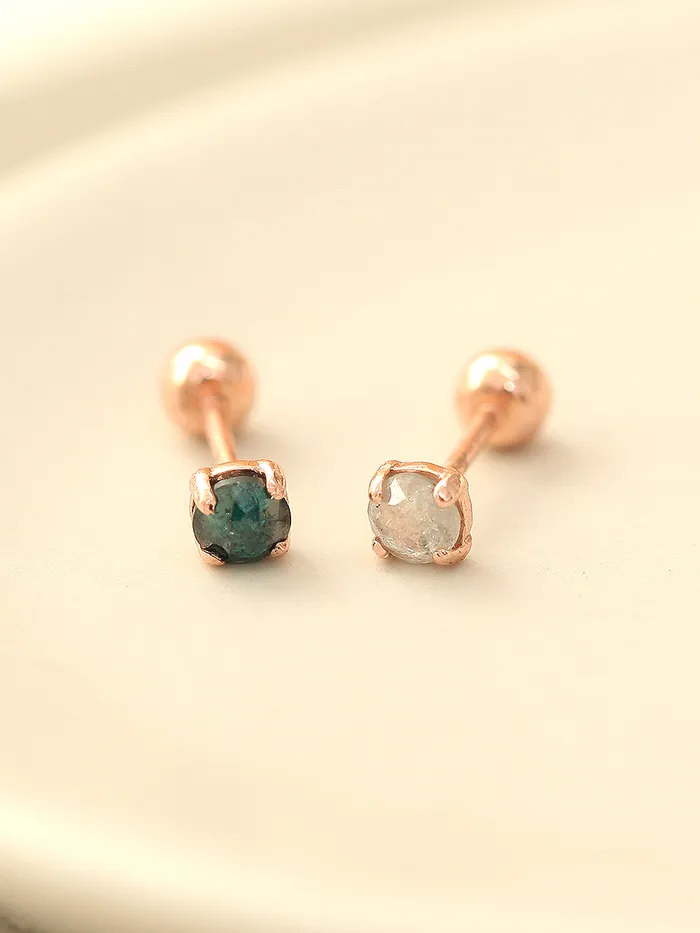Earrings MinimalBijoux 14K Gold Rough Diamond Cartilage Earring 3mm 20g18g16g