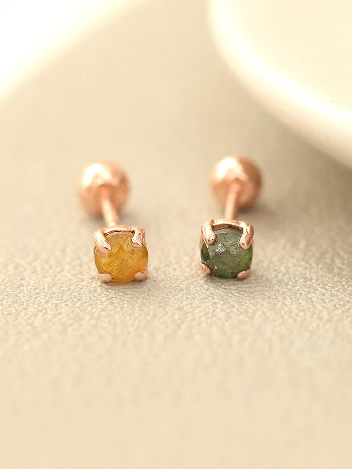 Earrings MinimalBijoux 14K Gold Rough Diamond Cartilage Earring 3mm 20g18g16g