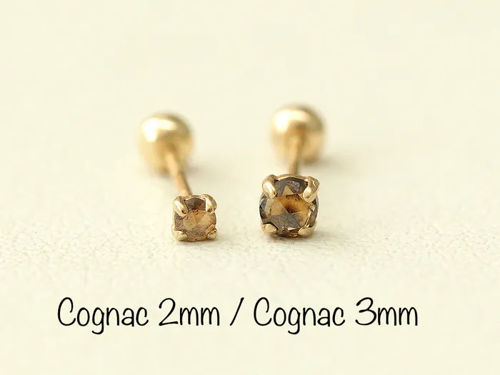 Earrings MinimalBijoux 14K Gold Rough Diamond Cartilage Earring 3mm 20g18g16g