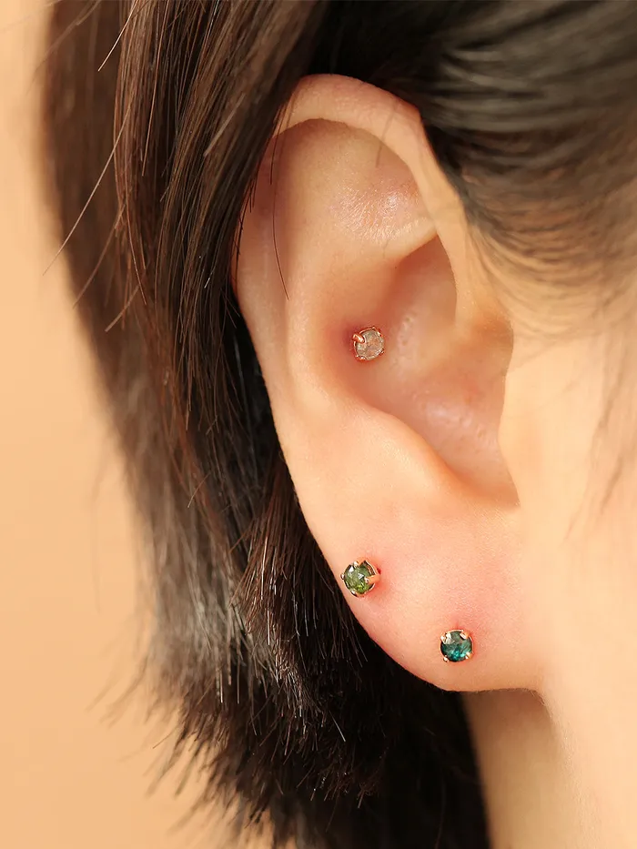 Earrings MinimalBijoux 14K Gold Rough Diamond Cartilage Earring 3mm 20g18g16g