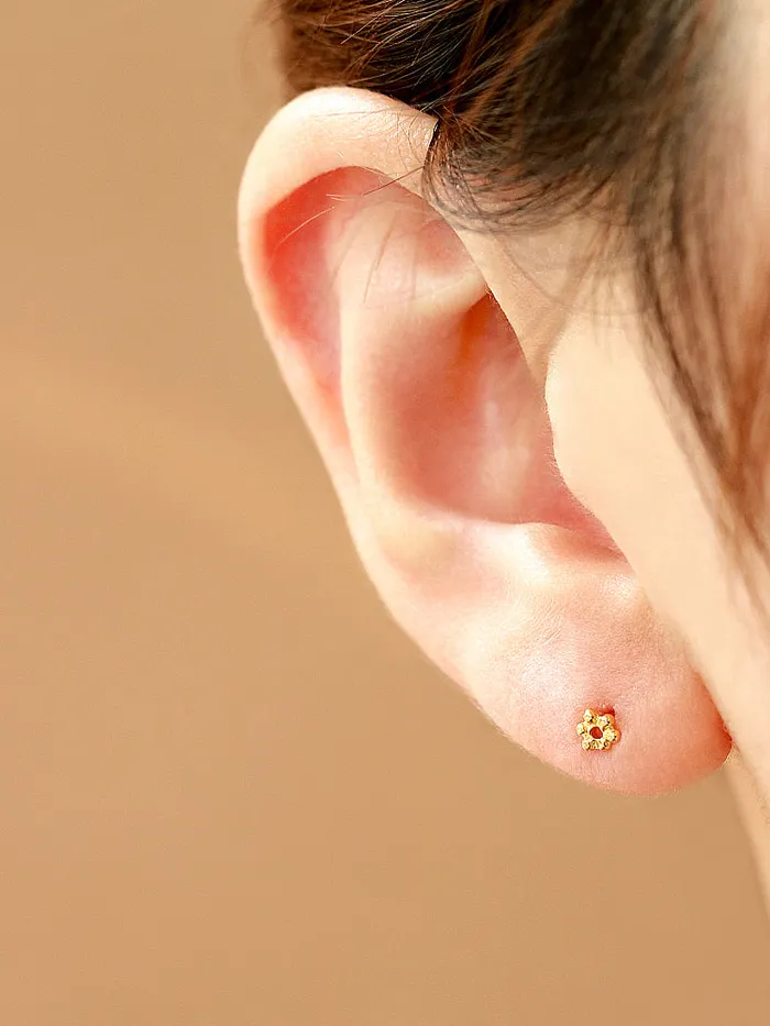 Earrings MinimalBijoux 925 Silver Mini Flower Stud Earring