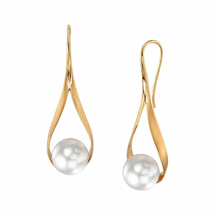Earrings SPT White South Sea Pearl Ceres Dangle Earrings