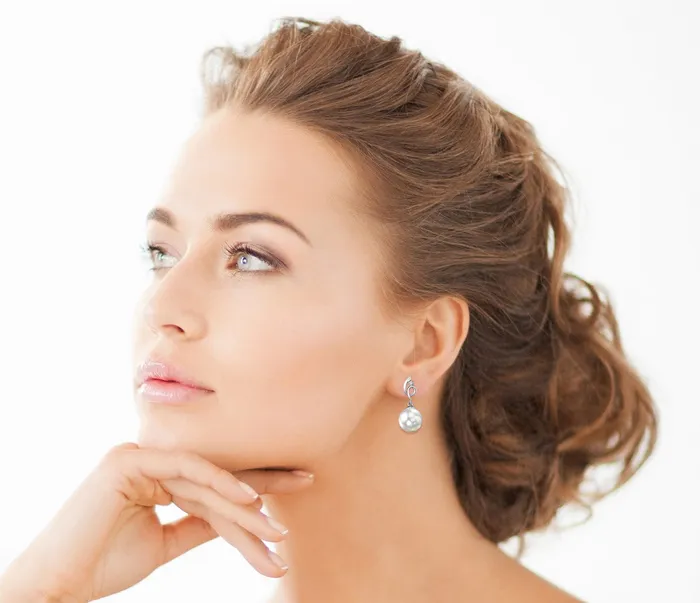 Earrings SPT White South Sea Pearl Diamond Pirouette Earrings