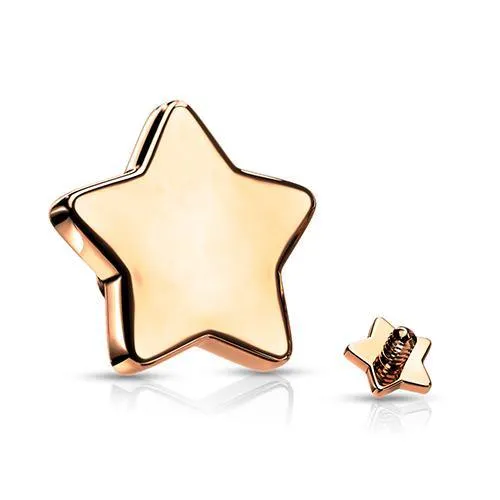 Earrings Tulsa Body Jewelry 14g Flat Star Rose Gold End
