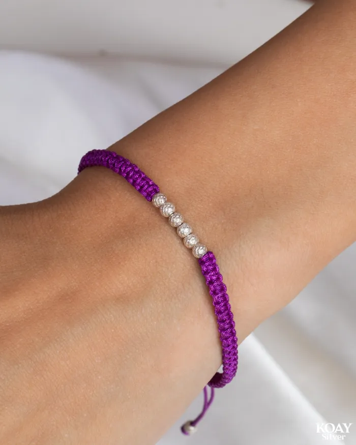 KOAY Silver Store Balls Purple Bracelet 02 Bracelets
