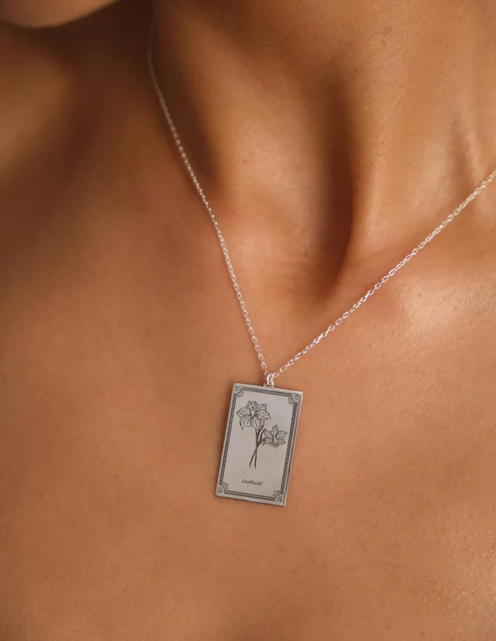 March Birth Flower Necklace Daffodil artuckycom Necklaces