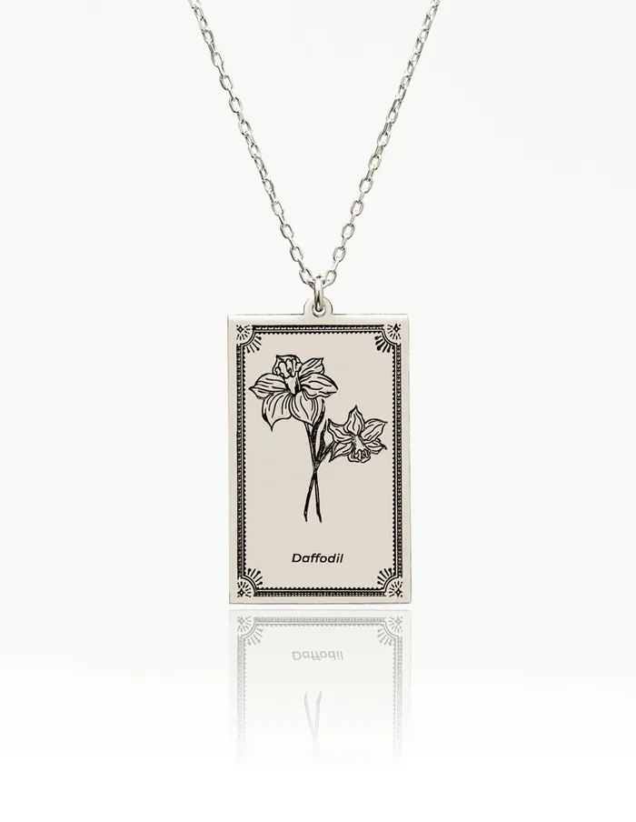 March Birth Flower Necklace Daffodil artuckycom Necklaces