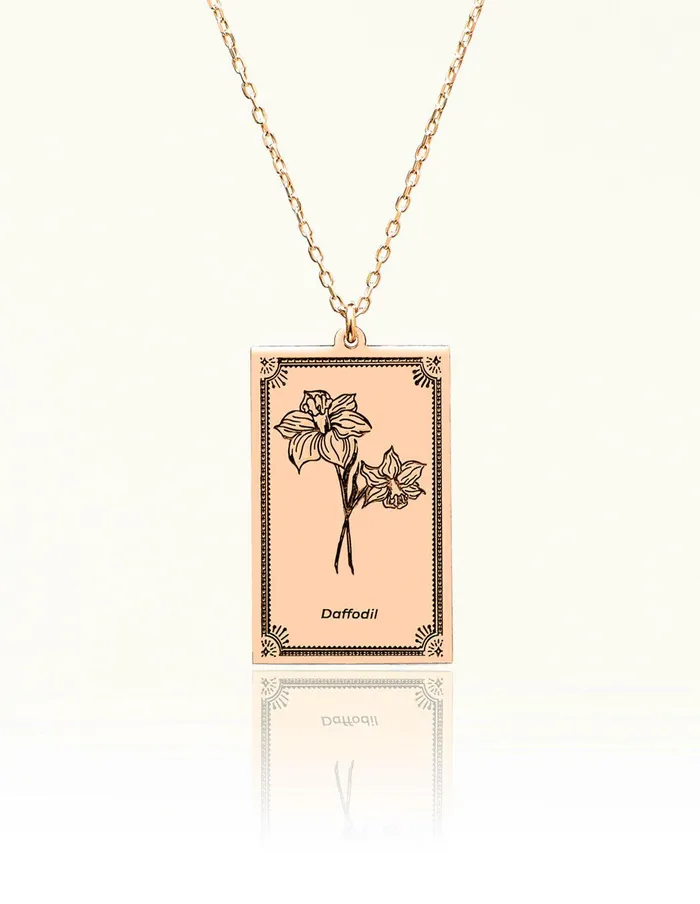 March Birth Flower Necklace Daffodil artuckycom Necklaces