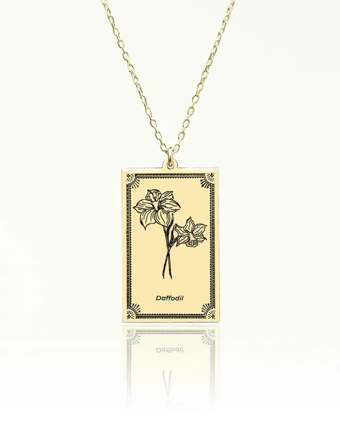 March Birth Flower Necklace Daffodil artuckycom Necklaces