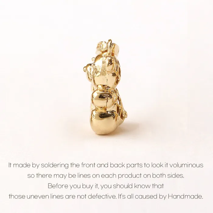 MinimalBijoux 14K 18K Gold Rabbit Bear Necklace Pendant Necklaces