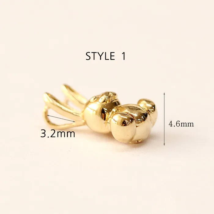 MinimalBijoux 14K 18K Gold Rabbit Bear Necklace Pendant Necklaces