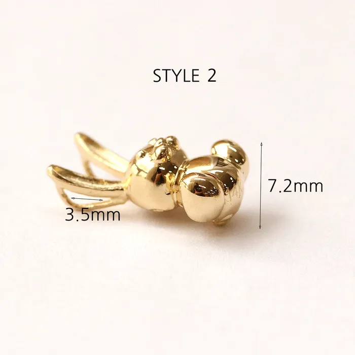MinimalBijoux 14K 18K Gold Rabbit Bear Necklace Pendant Necklaces