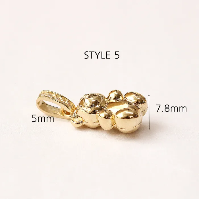 MinimalBijoux 14K 18K Gold Rabbit Bear Necklace Pendant Necklaces