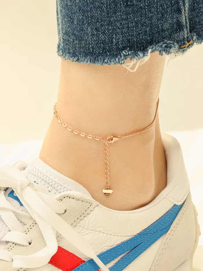MinimalBijoux 14K 18K Point Stat and Crescent Chain Anklet Necklaces