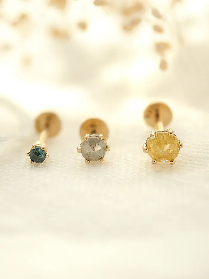 MinimalBijoux 14K Gold Rough Diamond Labret Piercing 2mm 3mm 4mm 18G16G PreStyled Sets MinimalBijoux 14K Gold Rough Diamond Labret Piercing 2mm 3mm 4mm 18G16G PreStyled Sets