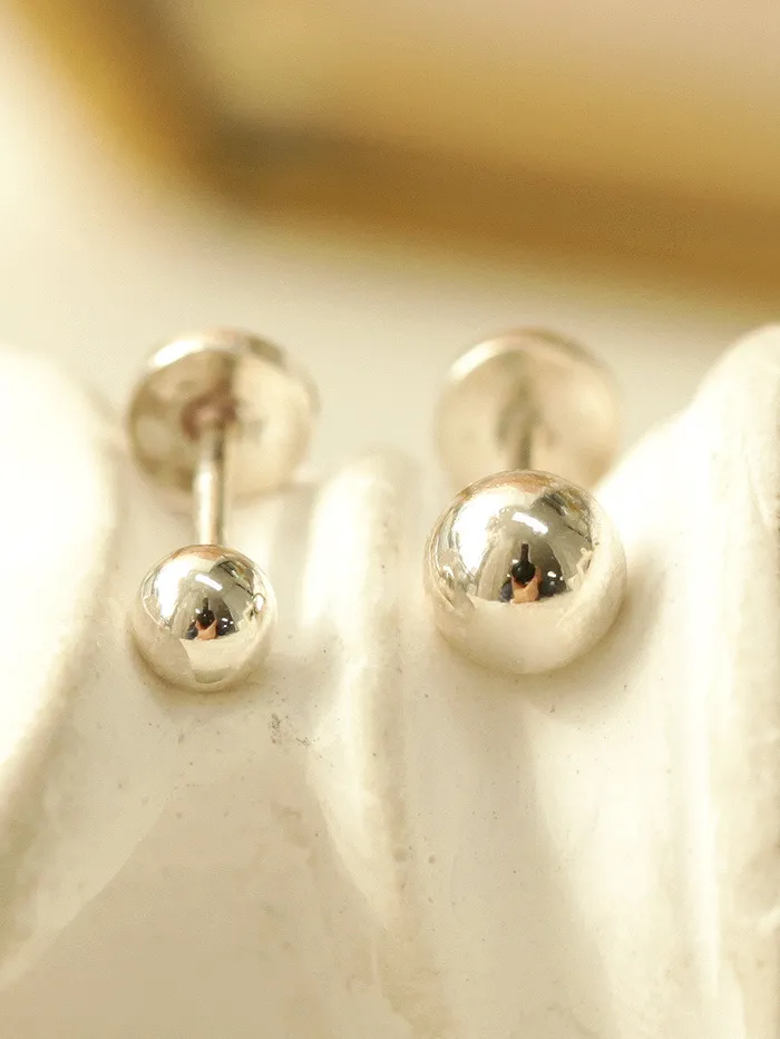 MinimalBijoux 925 Silver 3mm 4mm BALL externally threaded Labret piercing 20g Rings