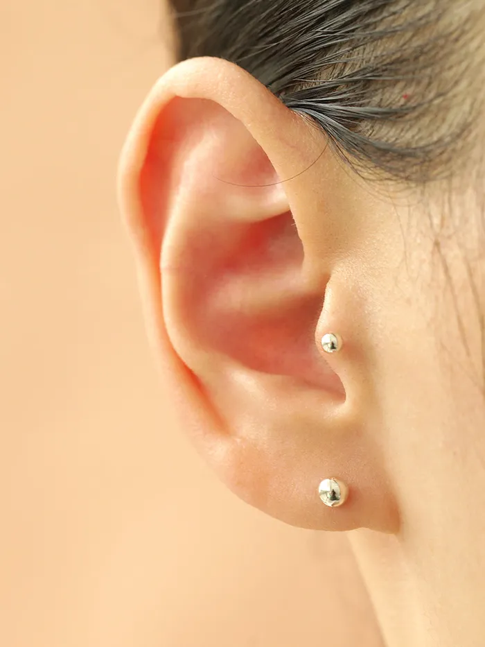 MinimalBijoux 925 Silver 3mm 4mm BALL externally threaded Labret piercing 20g Rings
