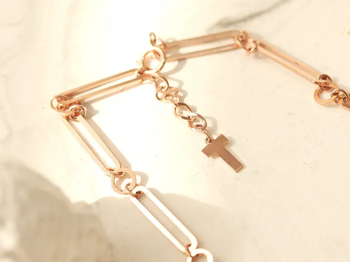 MinimalBijoux Bracelets 14K 18K Gold Round Square Circle Chain Bracelet