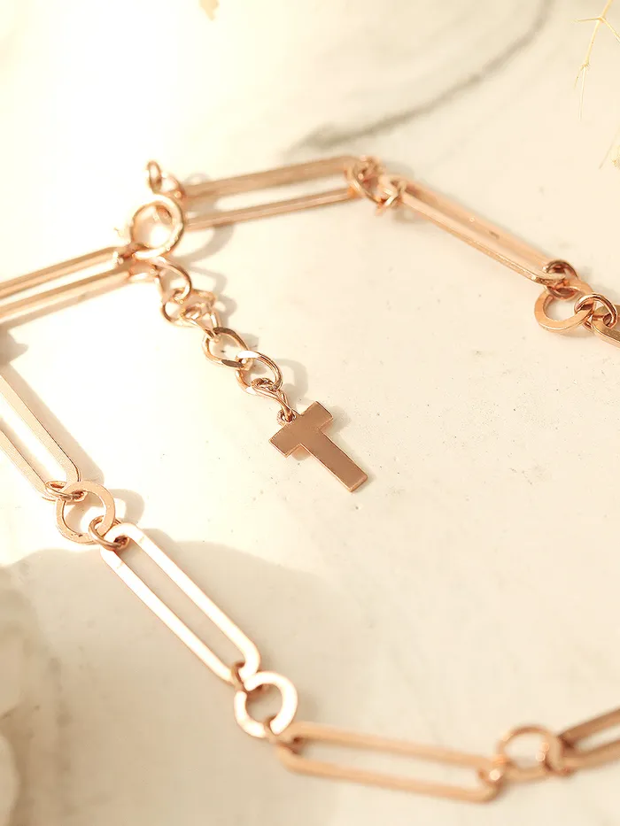 MinimalBijoux Bracelets 14K 18K Gold Round Square Circle Chain Bracelet