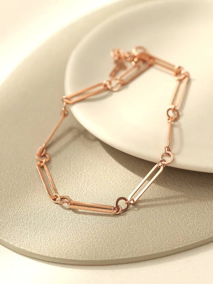 MinimalBijoux Bracelets 14K 18K Gold Round Square Circle Chain Bracelet