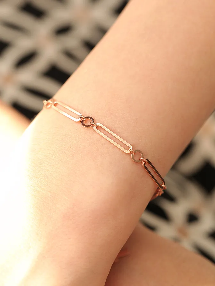 MinimalBijoux Bracelets 14K 18K Gold Round Square Circle Chain Bracelet