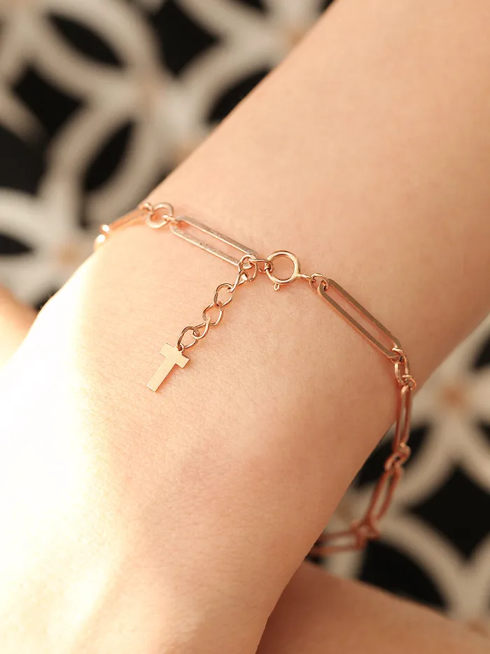 MinimalBijoux Bracelets 14K 18K Gold Round Square Circle Chain Bracelet