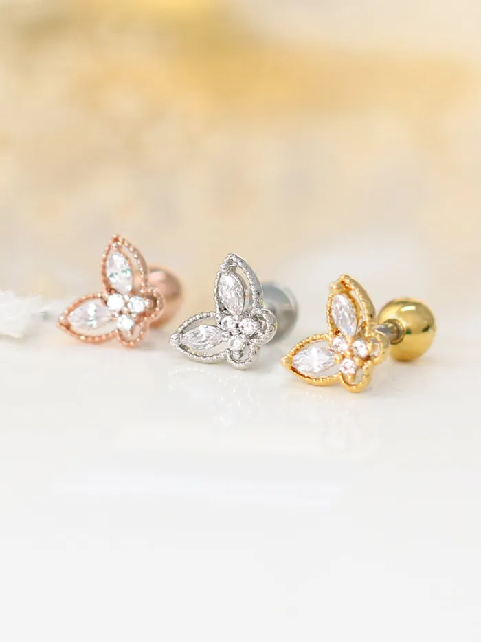 MinimalBijoux Butterfly Cubic CZ Cartilage earring Earrings