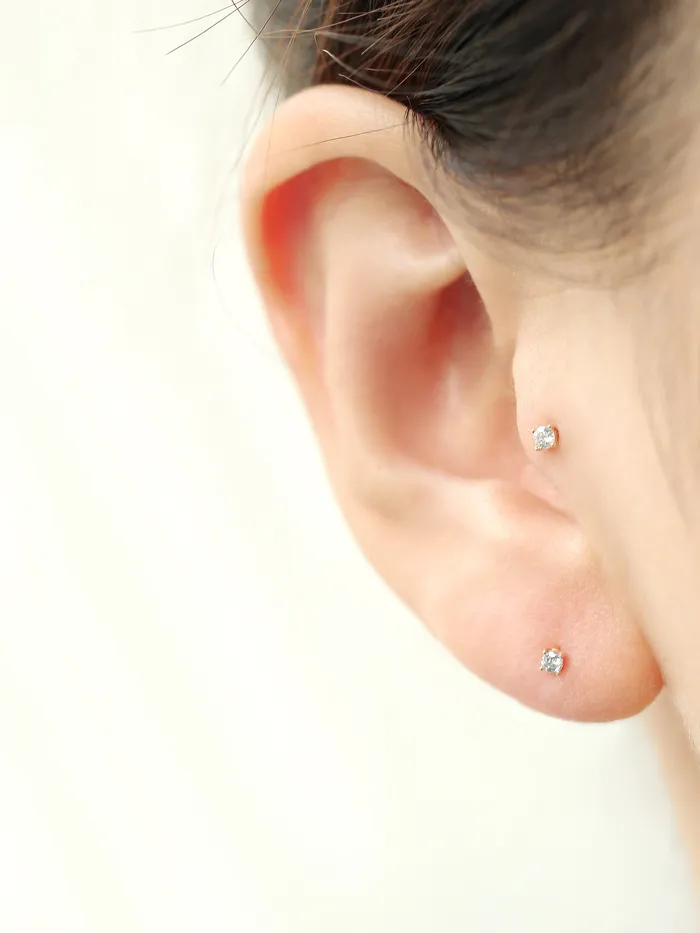 MinimalBijoux Earrings 14K Gold 2mm Cubic Cartilage Earring 20g