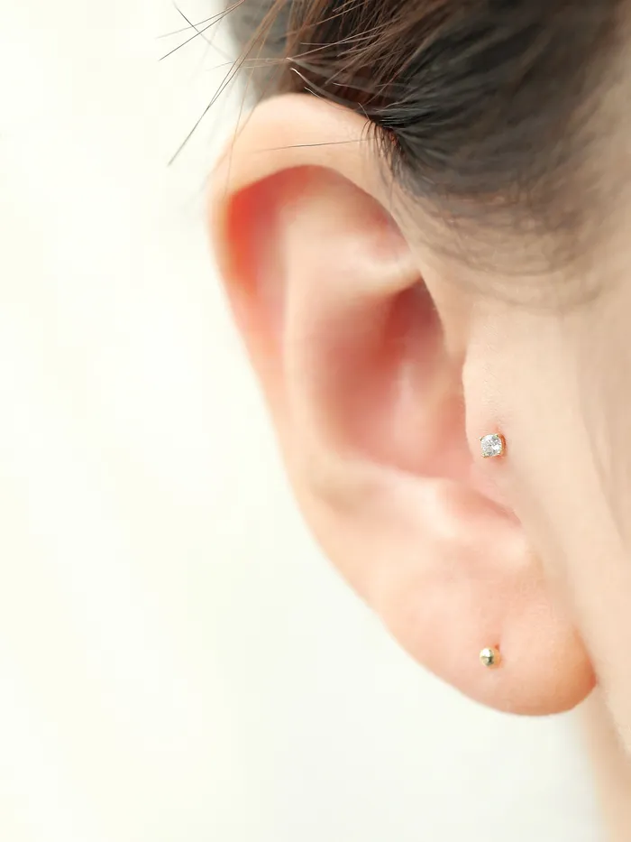MinimalBijoux Earrings 14K Gold 2mm Cubic Cartilage Earring 20g