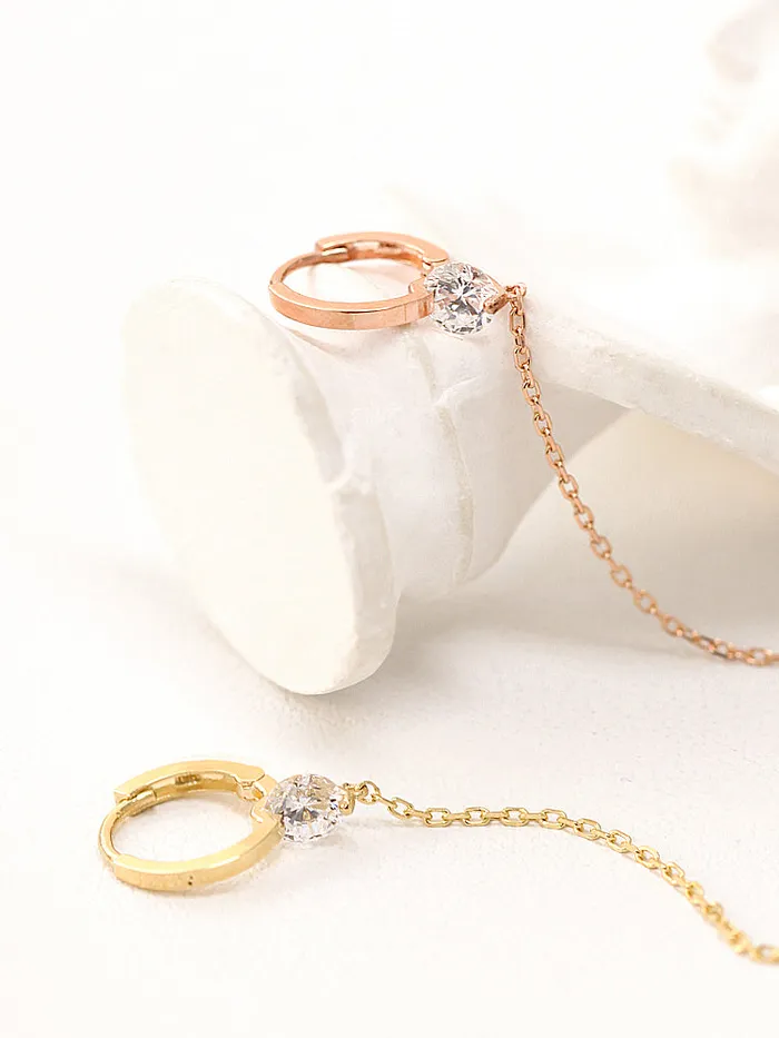 MinimalBijoux Earrings 14K Gold Cubic Long Hoop Earring