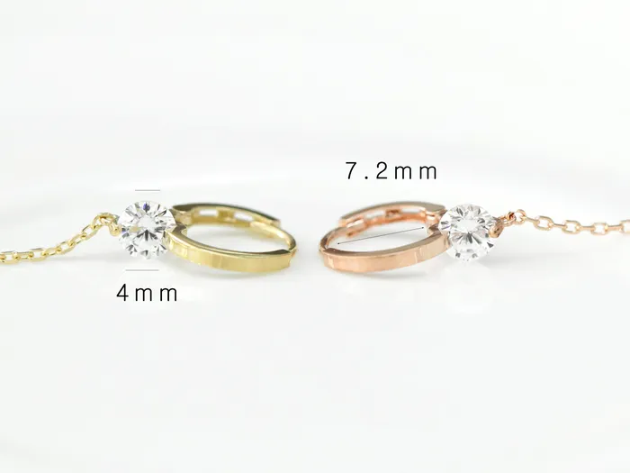 MinimalBijoux Earrings 14K Gold Cubic Long Hoop Earring