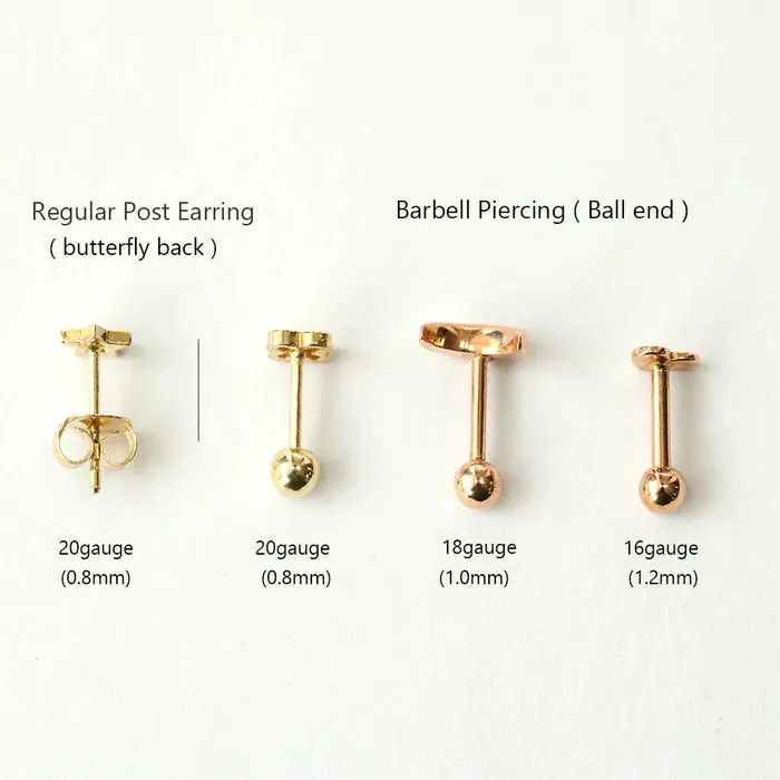 MinimalBijoux Earrings 14K gold Mini horseshoe cartilage earring 20g
