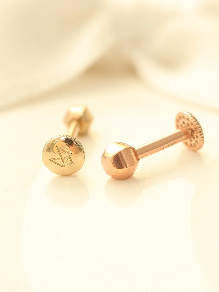 MinimalBijoux PreStyled Sets 14K Gold Ball Tragus Labret Piercing 18G16G