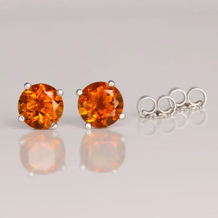 Moriartys Gem Art 14K White Gold Citrine Stud Earrings 195 Carats Earrings