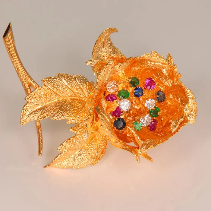 Moriartys Gem Art PreStyled Sets 18K Yellow Gold PinBrooch by Hammerman Brothers