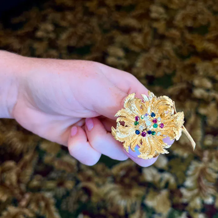 Moriartys Gem Art PreStyled Sets 18K Yellow Gold PinBrooch by Hammerman Brothers