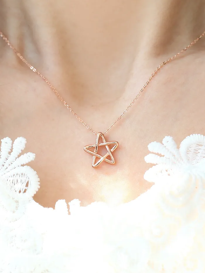 Necklaces 14K Gold Star Necklace MinimalBijoux