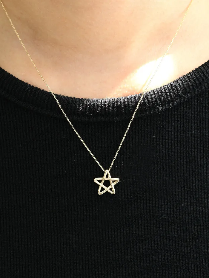 Necklaces 14K Gold Star Necklace MinimalBijoux