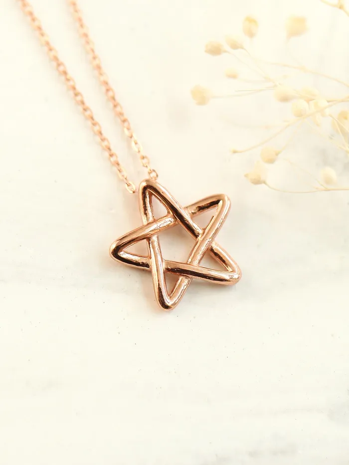 Necklaces 14K Gold Star Necklace MinimalBijoux