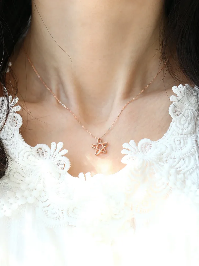 Necklaces 14K Gold Star Necklace MinimalBijoux