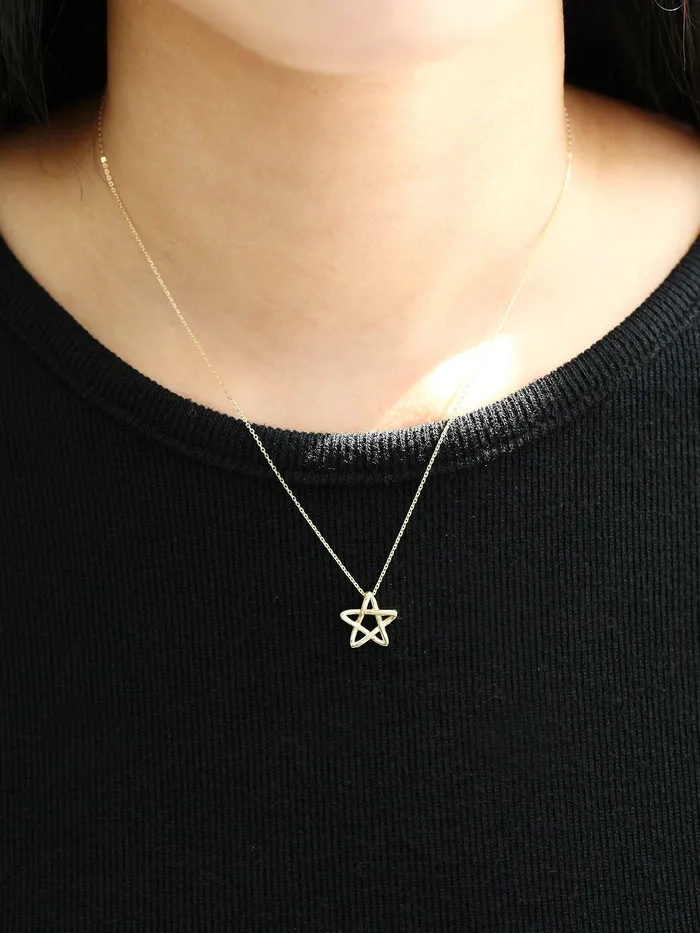 Necklaces 14K Gold Star Necklace MinimalBijoux