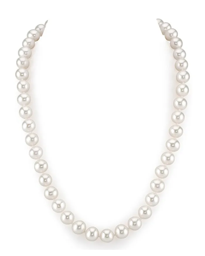 Necklaces 8595mm White Freshwater Pearl Necklace AAA Quality SPT