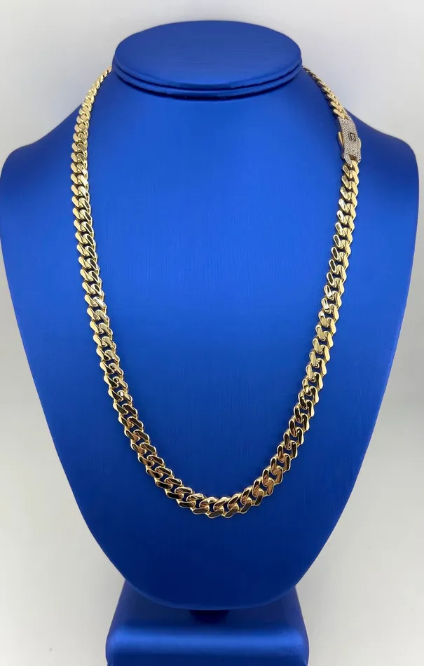 Necklaces AB and J jewelry 14k Gold Hollow Monaco Chain 75mm CH615