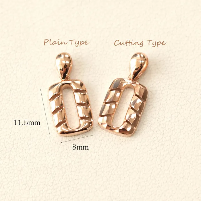 Necklaces MinimalBijoux 14K Gold Twist Square Necklace Pendant