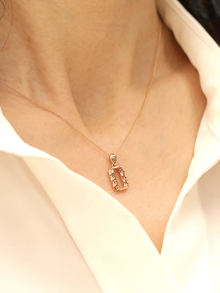 Necklaces MinimalBijoux 14K Gold Twist Square Necklace Pendant