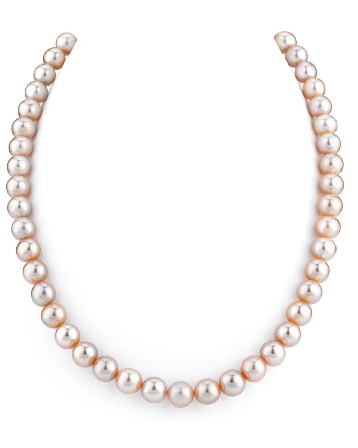 Necklaces SPT 8085mm Pink Freshwater Pearl Necklace AAAA Quality