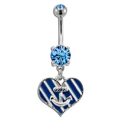 Necklaces Tulsa Body Jewelry Anchor Heart Belly Dangle