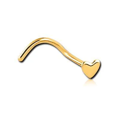 Necklaces Tulsa Body Jewelry Heart Gold Nostril Screw