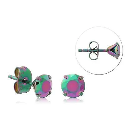 Oil Slick CZ Stud Earrings Tulsa Body Jewelry Earrings